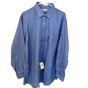 Van Heusen Dress Shirt Men’s 17 34/35 Wrinkle Free Regular Fit French Blue